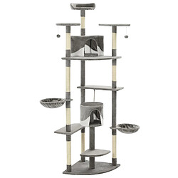 Avis Arbre à chat avec griffoirs,niche pour chat en sisal 203 cm Gris et Blanc -MN30033