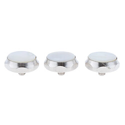 3x Boutons de Trompette Réparation Trompette Valve Motif Hexagone Pièce Remplacement Instrument à Vent - Blanc