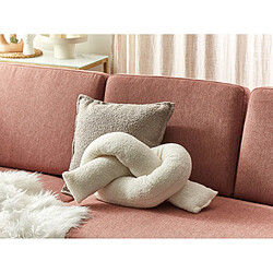 Beliani Coussin GLADIOLUS Fourrure synthétique 172 x 14 cm Unicolore Blanc cassé