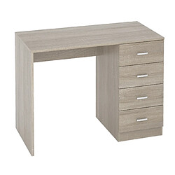 Pegane Bureau coloris chêne - Longueur 100 x Profondeur 50 x Hauteur 74 cm