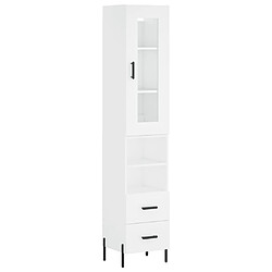 vidaXL Buffet haut Blanc 34,5x34x180 cm Bois d'ingénierie