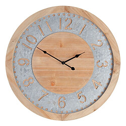 BigBuy Home Horloge Murale Naturel Bois d'épicéa 60 x 4,5 x 60 cm