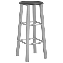 vidaXL Tabourets de bar lot de 2 argenté MDF