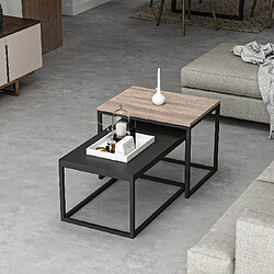 Avis EPIKASA Table Basse Leka, Noir, Panneau d'Aggloméré Mélaminé, 117x60x47 cm