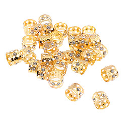 30pcs cristal cheveux poignets perles de dreadlock en aluminium diy coiffure tresse d'or pas cher