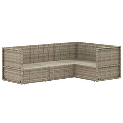 Acheter Maison Chic Salon de jardin 4 pcs + coussins - Mobilier/Meubles de jardin - Table et chaises d'extérieur Gris Résine tressée -MN53162