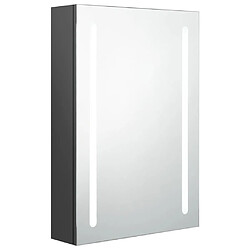 vidaXL Armoire de salle de bain à miroir LED gris 50x13x70 cm