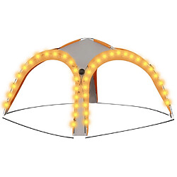 vidaXL Tente de réception LED et 4 parois 3,6x3,6x2,3 m Gris et orange