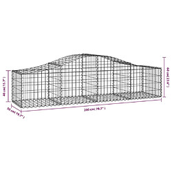 vidaXL Paniers à gabions arqués 10 pcs 200x50x40/60 cm fer galvanisé pas cher