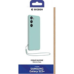 BigBen Connected Coque pour Samsung Galaxy S23+ 5G en Silicone avec dragonne assortie Bleu clair