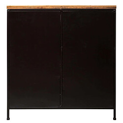 Avis Pegane Buffet 1 porte en métal et bois coloris noir - Longueur 80 x Profondeur 42,5 x Hauteur 85 cm