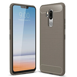 Wewoo Coque gris pour LG G7 ThinQ Texture de Carbone Brossé Antichoc TPU de Protection