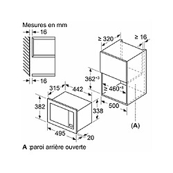 Bosch Micro ondes Encastrable BFL523MB3F, Série 2, Largeur 49.5 cm. pas cher