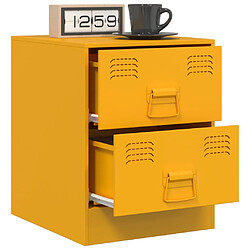 Avis vidaXL Table de chevet jaune 34,5x39x44 cm acier