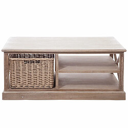 Inside 75 Table basse SAKOA 1 panier Rotin / Bois naturel