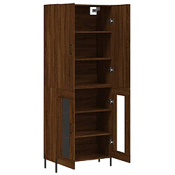 Avis vidaXL Buffet haut Chêne marron 69,5x34x180 cm Bois d'ingénierie