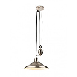 Luminaire Center Suspension Suffolk Acier brossé 1 ampoule 16cm