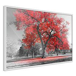 Paris Prix Affiche Murale Encadrée Red Tree 30 x 20 cm Blanc