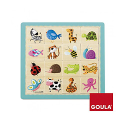 Goula Puzzle en bois 16 pièces : les animaux et leurs couleurs