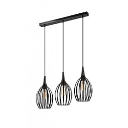 Lumière Suspension Vincent Acier Noir 3 ampoules 98cm