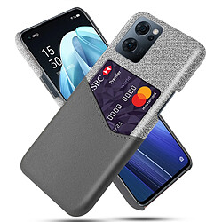 Coque en TPU + PU anti-chute avec porte-carte, gris pour votre Oppo Reno7 5G (Global)