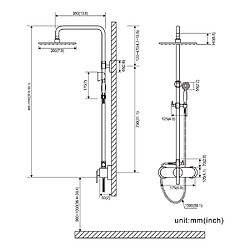 Auralum max Colonne de douche en laiton antique Ensemble de douche rétro cuivre mitigeur mécanique Ensemble de robinet de douche de SDB - EU Modèle pas cher