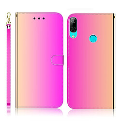 Wewoo Housse Coque Pour Huawei P Smart 2019 Étui en cuir à rabat horizontal imitant la surface du miroir avec support et fentes cartes et portefeuille et lanière couleur dégradée