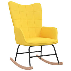 Avis Maison Chic Chaise à bascule avec tabouret | Fauteuil Relax Jaune moutarde Tissu -GKD39171