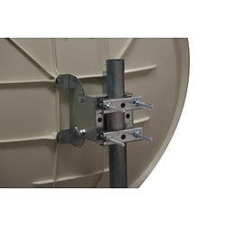 Antenne Parabole Fibre SMC 75 cm Beige WORLDSAT + LNB Twin 0,1 dB Full HD 1080p 4K Ultra HD + 4 Fiches F Or - Visserie en Inox