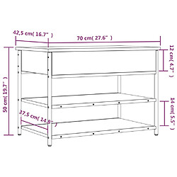 vidaXL Banc à chaussures chêne sonoma 70x42,5x50 cm bois d'ingénierie pas cher