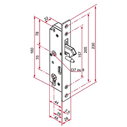 Serrure à encastrer GK axe à 29mm pour portail coulissant - TIRARD - GK401201