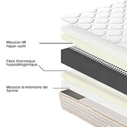 Avis Visiodirect Matelas réversible DENIA 90x190 cm, en mousse haute densité, indépendance du couchage, ferme, face été/hiver, épaisseur 20 cm