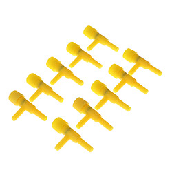 10 pcs en plastique réservoir de poissons d'aquarium 2 voies pompes de contrôle de la pompe à air jaune