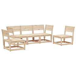 Maison Chic Salon de jardin 5 pcs | Ensemble de Table et chaises | Mobilier d'Extérieur bois de pin massif -GKD34988