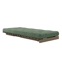 Avis Inside 75 Fauteuil convertible futon ROOTS pin carob brown matelas olive green couchage 90 x 200 cm