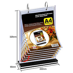 Avis Universal A4 Multi-Page Flip Display Carte Label Affichage Stand Détachement étiquette détachable