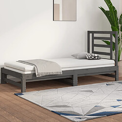 vidaXL Lit coulissant sans matelas gris 2x(90x200) cm