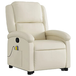 Avis Maison Chic Fauteuil Relax pour salon, Fauteuil inclinable de massage Crème Similicuir -GKD64066