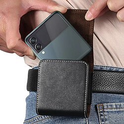 Acheter Avizar Étui Ceinture pour Smartphone Flip Simili Cuir lisse Clapet aimanté Noir