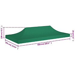 vidaXL Toit de tente de réception 6x3 m - Vert pas cher