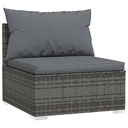 Acheter Maison Chic Salon de jardin 7 pcs + coussins - Mobilier/Meubles de jardin - Table et chaises d'extérieur Gris Résine tressée -MN69305