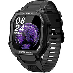 Chrono Montres connectées, montres intelligentes étanches avec cardiofréquencemètres, podomètres, trackers d'activité, montres de sport outdoor homme,Noir