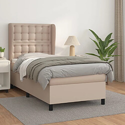 Maison Chic Lit adulte- Lit + matelas,Sommier à lattes de lit avec matelas Cappuccino 100x200 cm -GKD86650