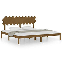 Maison Chic Lit adulte - Lit simple Cadre de lit,Structure du lit Contemporain Marron miel 200x200 cm Bois massif -MN14856