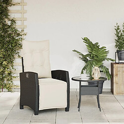 Avis Maison Chic Chaise inclinable de jardin et repose-pied pour relax noir résine tressée -GKD63657