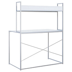 Acheter vidaXL Bureau d'ordinateur Blanc 110x60x138 cm Bois d'ingénierie