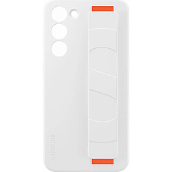 Coque en silicone avec lanière pour Samsung Galaxy S23+ 5G Blanc