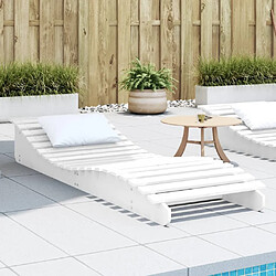 Maison Chic Chaise longue - Transat - Bain de Soleil blanc 205x60x31,5 cm bois massif de pin