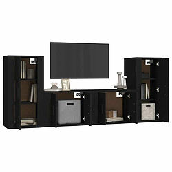 Avis Maison Chic Ensemble de meubles TV 4 pcs pour salon - Noir Bois d'ingénierie -MN83798