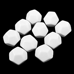 Acheter lot de 10 dés d12 blanc dé 12 faces pour accessoires de jeux de société blanc